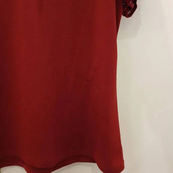 Adrienne Vittadini Dark Red Blouse Top - Picture 3 of 11